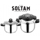 סט סירי לחץ 4 חלקים 22 ס"מ ו-7 ליטר + מכסה זכוכית CookSmart סולתם SOLTAM 