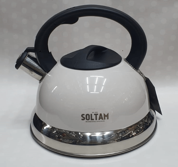 קומקום שורק סולתם צבעוני נירוסטה צבע קרם SOLTAM - שמחי ובניו